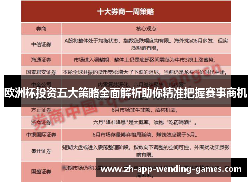 欧洲杯投资五大策略全面解析助你精准把握赛事商机