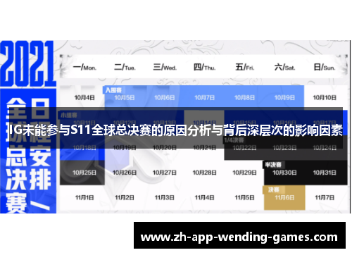 IG未能参与S11全球总决赛的原因分析与背后深层次的影响因素 IG未能参与S11全球总决赛的原因分析与背后深层次的影响因素