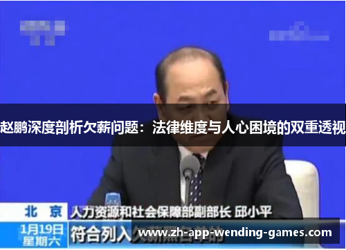 赵鹏深度剖析欠薪问题:法律维度与人心困境的双重透视 赵鹏深度剖析欠薪问题:法律维度与人心困境的双重透视