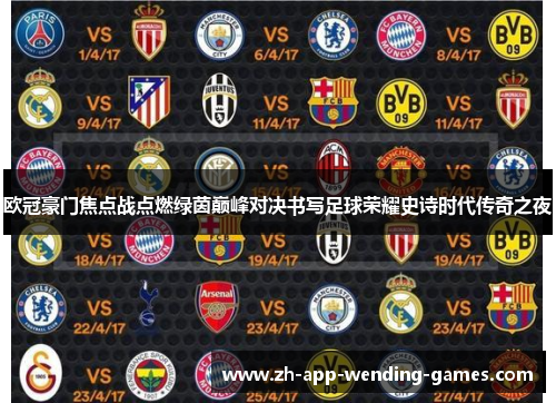 欧冠豪门焦点战点燃绿茵巅峰对决书写足球荣耀史诗时代传奇之夜